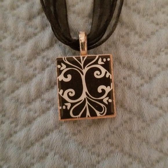 Painted Tile Necklace - Picture 1 of 5